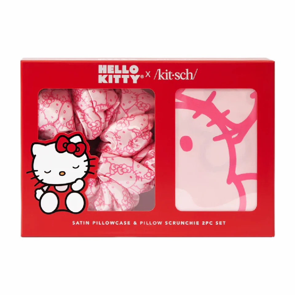 Hello Kitty x Kit•sch Satin Pillowcase & Pillow Scrunchie 2pc Standard/Queen Set