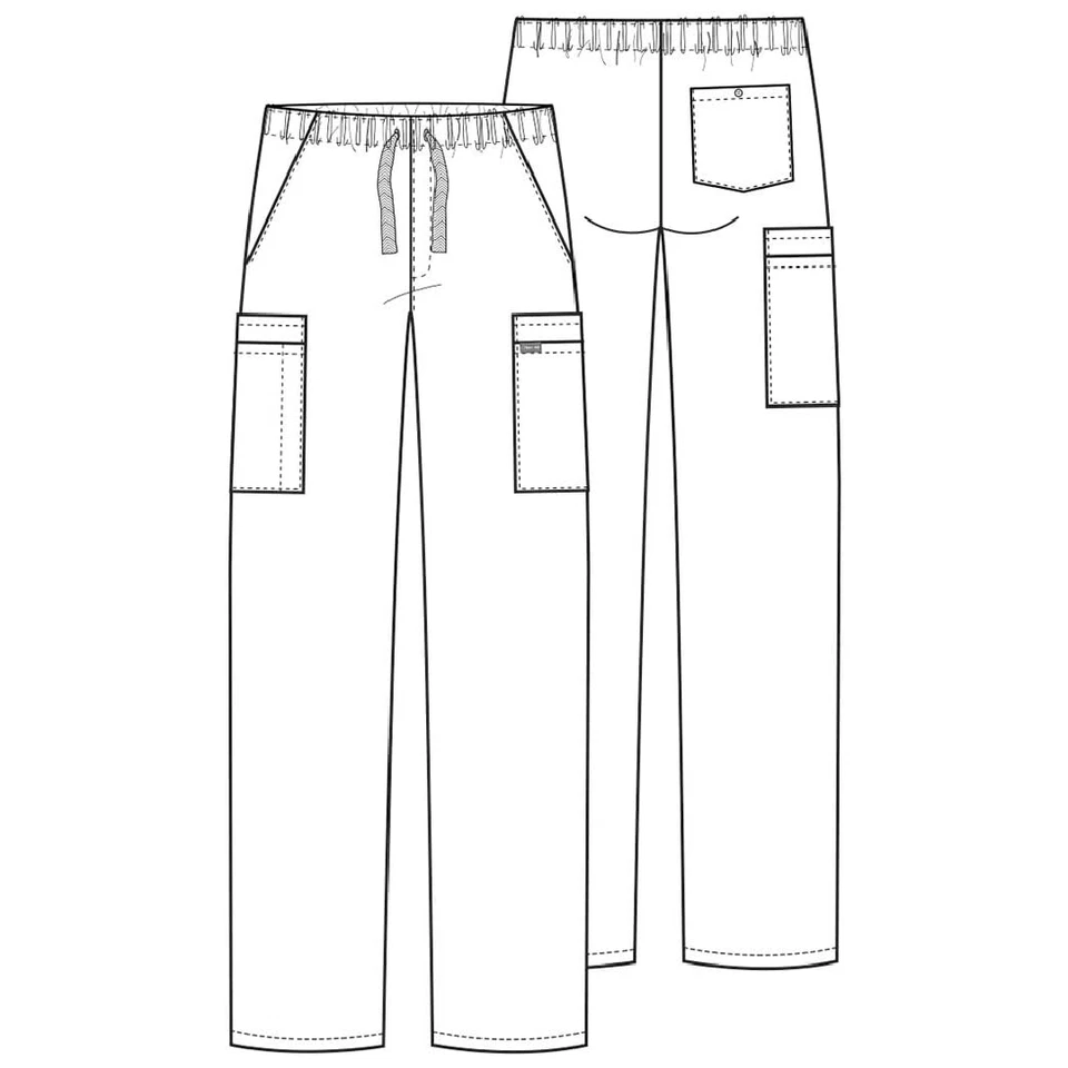 Cherokee Mens Scrub Size Large Pants Workwear 7 Pocket Cargo Hunter Green 4000