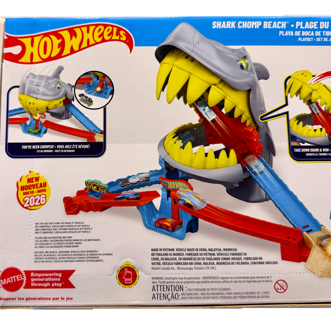Mattel Hot Wheels City Shark Chomp Beach Playset New w/ Car
