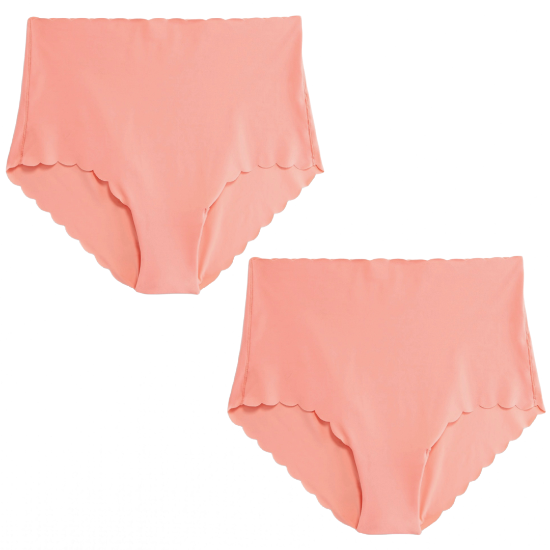 High-Waisted No-Show Brief Panties Size Small Pairs Melon Solid Underwear NWT