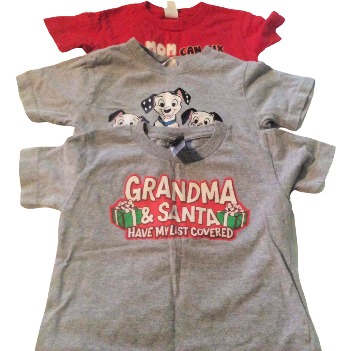 Lot of 3 Toddler T-Shirts Size 3T Disney 101 Dalmatians Now & Zen Mom Grandma