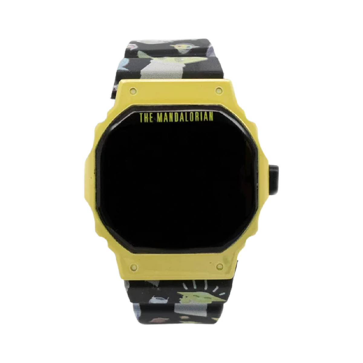 Star Wars Mandalorian Baby Yoda LED Watch Yellow Octagon Face Digital Unisex NEW