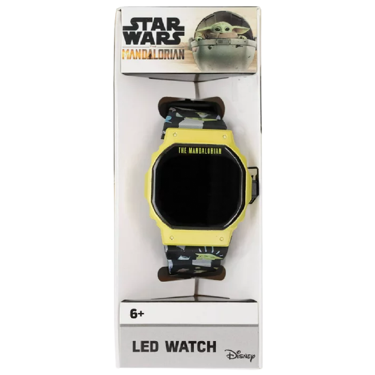 Star Wars Mandalorian Baby Yoda LED Watch Yellow Octagon Face Digital Unisex NEW