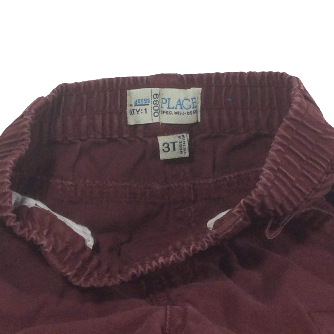 Lot of 2 Toddler Boys Shorts Size 3T Maroon & Navy Blue Elastic Adjustable Waist