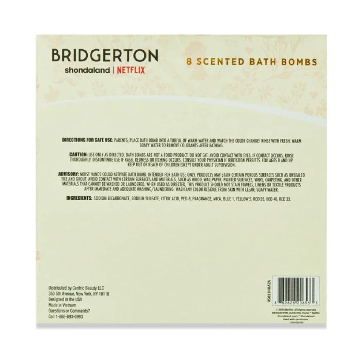 Bridgerton True Love 8 Scented Bath Bombs Honey, Rose, Lavender, Jasmine Sealed