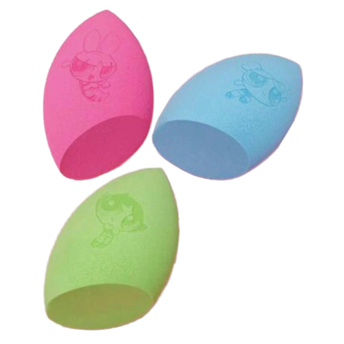 The Powerpuff Girls Makeup Blending Sponges 3pc Set Teardrop And Flat Edges NEW