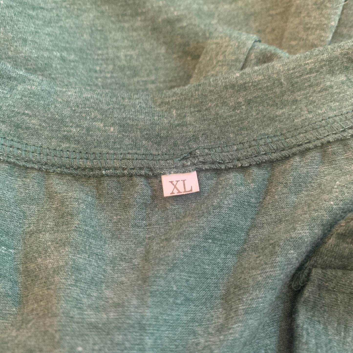 Green Henley Shirt Buttons Size XL Shot Sleeve Spandex Stretch Soft Short NWOT