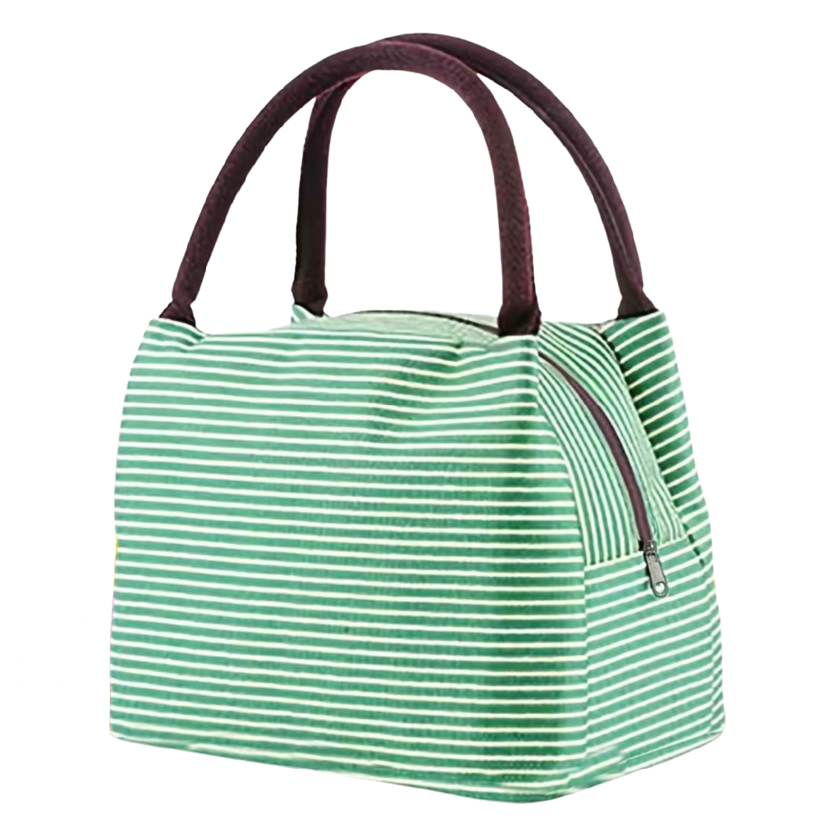 Insulated Striped Lunch Bag For School Work Travel Picnic Lightweight Nylon NEW
