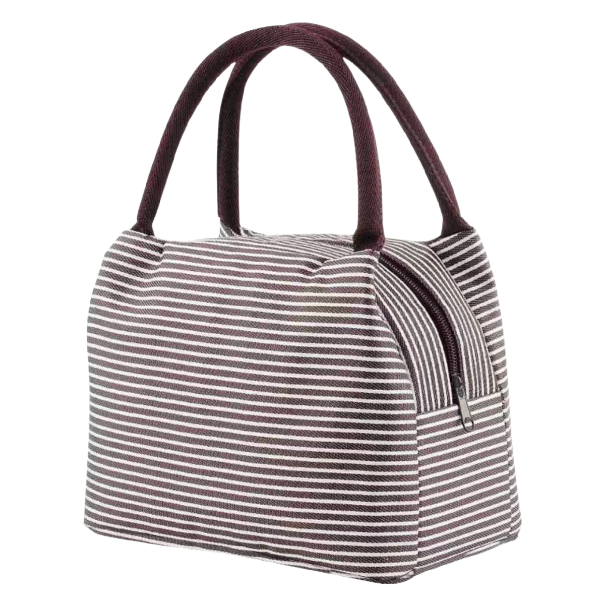 Insulated Striped Lunch Bag For School Work Travel Picnic Lightweight Nylon NEW