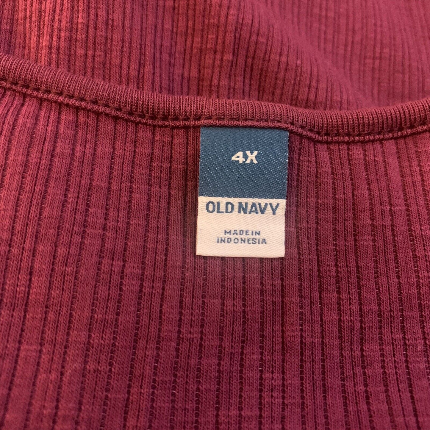 Long-Sleeve Cinched-Front Rib-Knit T-Shirt for Women Size 4X in Winter Wine NWT
