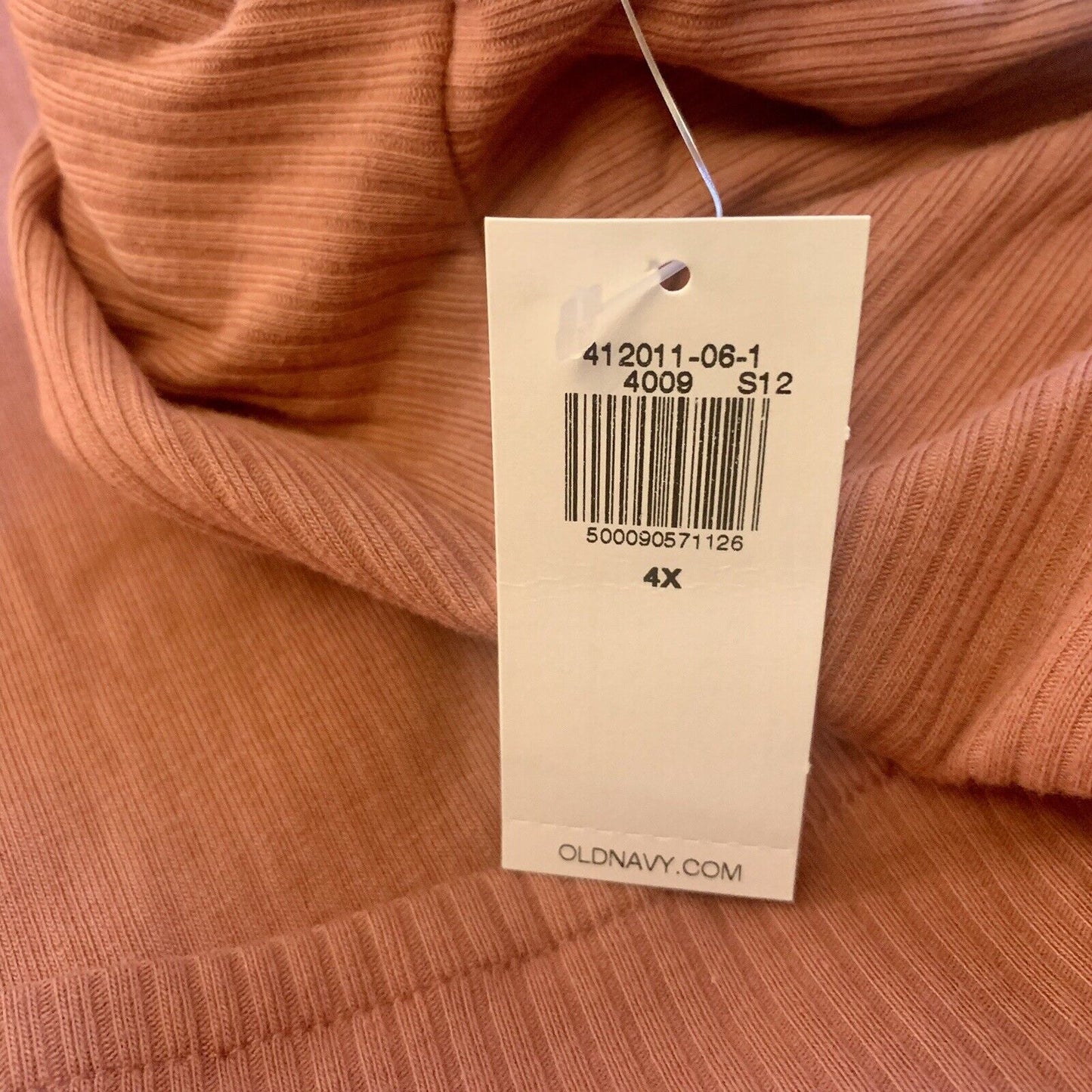 Long Sleeve Square Neck Rib Knit Bodysuit 4X (28/30) In Dusty Red Stretch NWT