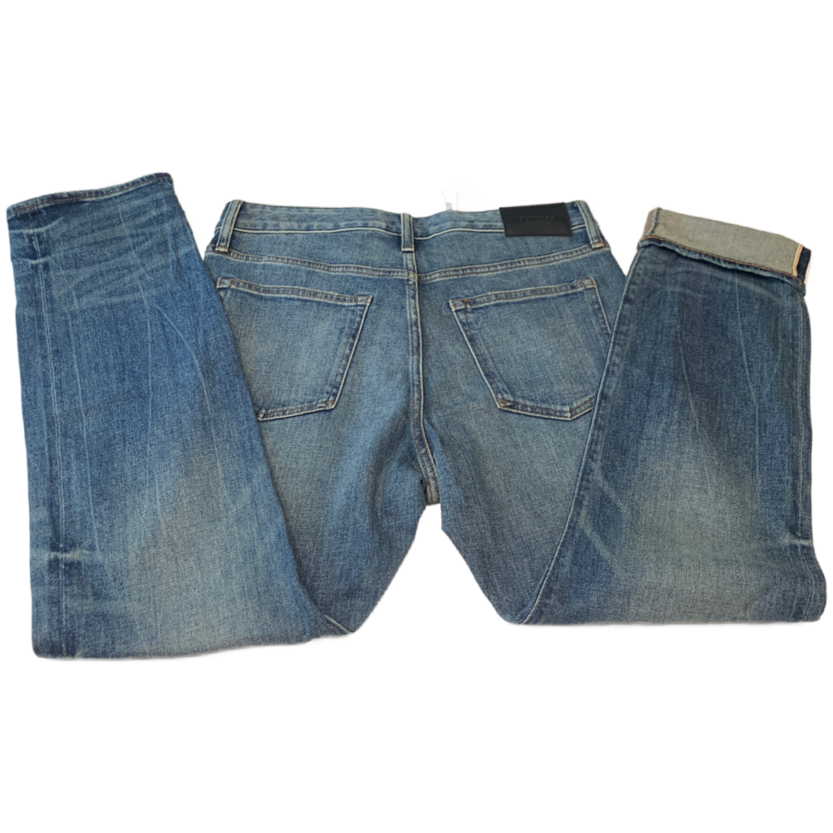 $148 Express Stretch Selvedge Jeans Slim Medium Wash Colorway Button 32x30 NWT