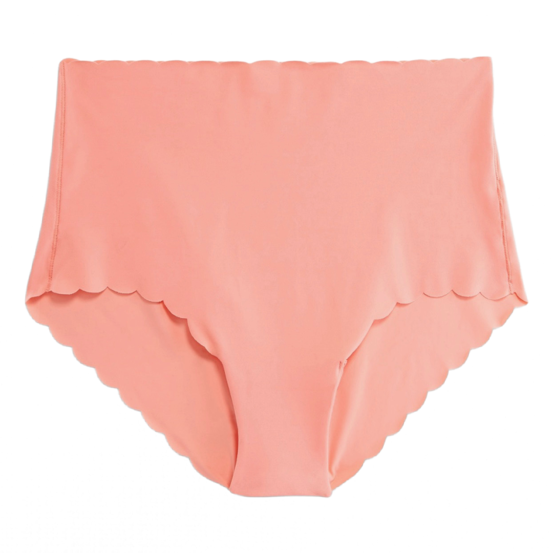 High-Waisted No-Show Brief Panties Size XS Lot of 4 Pairs Melon / Blue Underwear