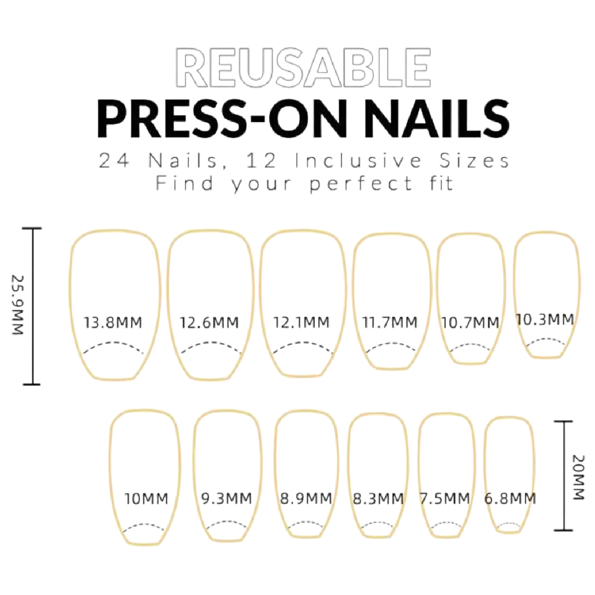 Powerpuff Girls Reusable Press-On Nails Set, Jelly Sticker, File, Cuticle Stick