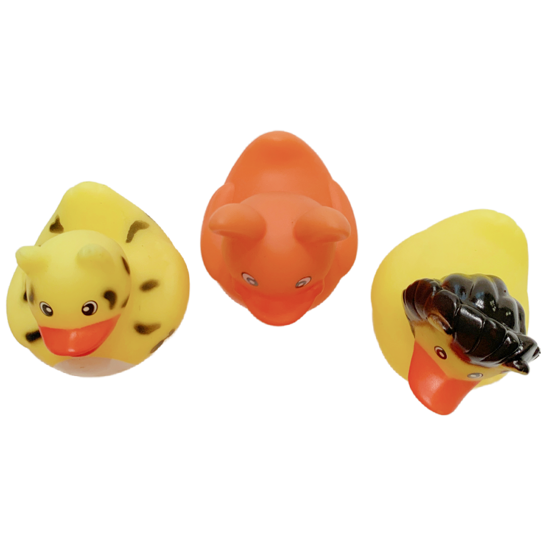 11 ANIMAL Rubber Duck Dash Ornament 2" Zoo Jungle Pet Farm Duckie Jeep Toy Lot