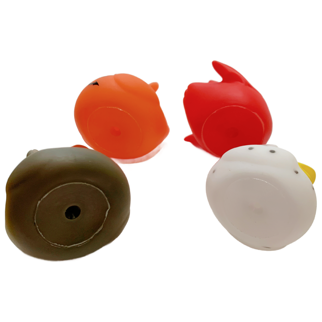 11 ANIMAL Rubber Duck Dash Ornament 2" Zoo Jungle Pet Farm Duckie Jeep Toy Lot