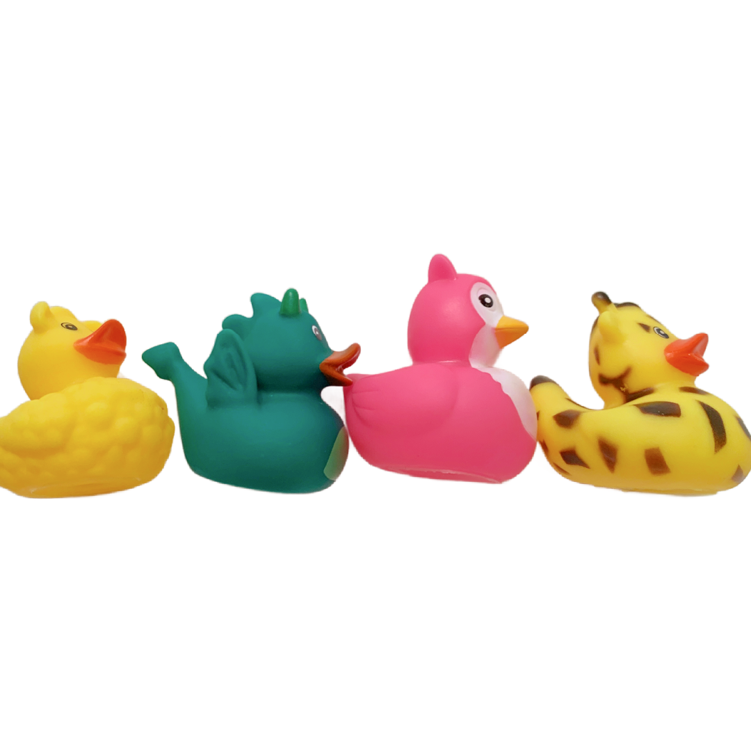 11 ANIMAL Rubber Duck Dash Ornament 2" Zoo Jungle Pet Farm Duckie Jeep Toy Lot