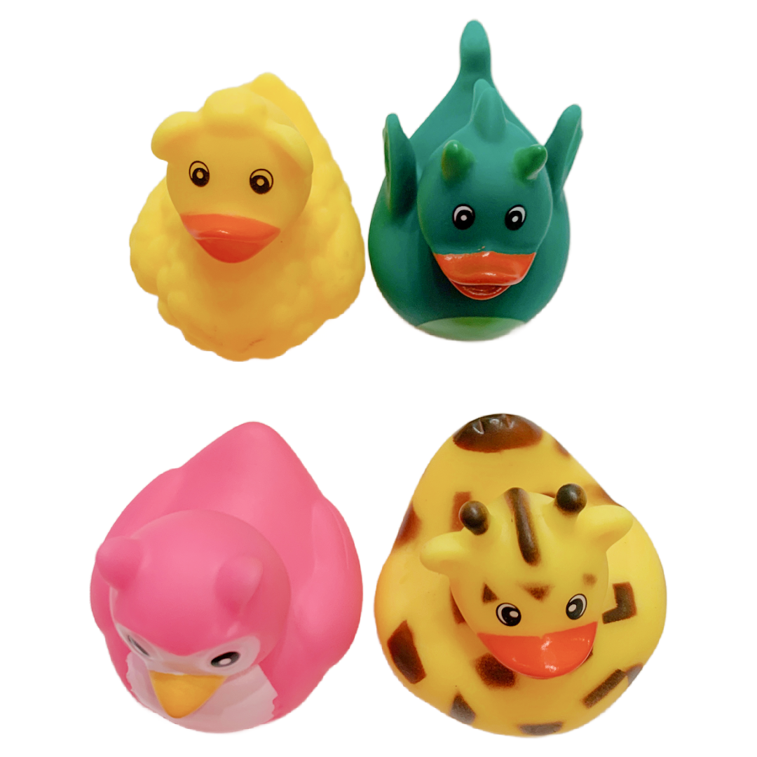 11 ANIMAL Rubber Duck Dash Ornament 2" Zoo Jungle Pet Farm Duckie Jeep Toy Lot