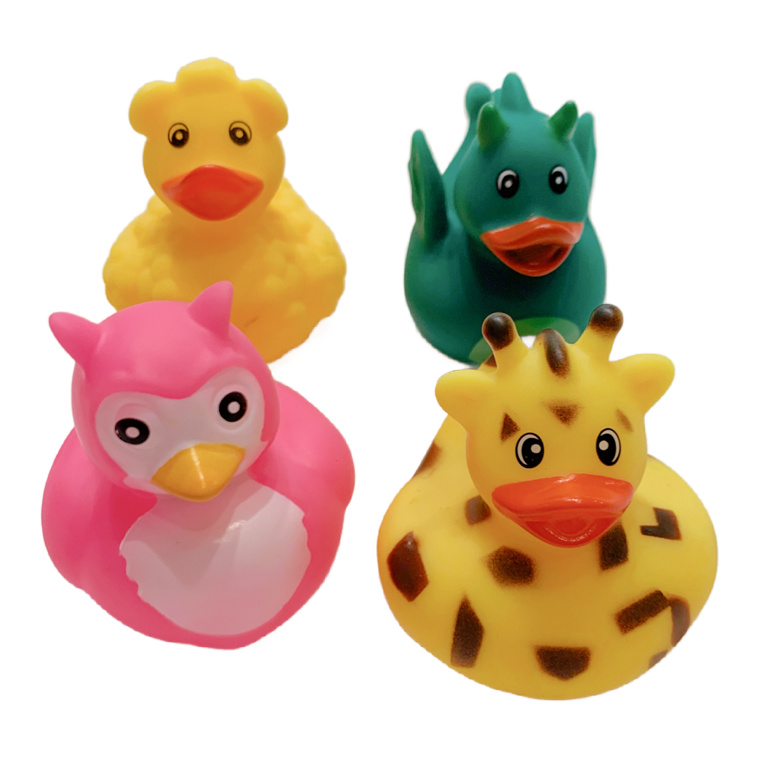 11 ANIMAL Rubber Duck Dash Ornament 2" Zoo Jungle Pet Farm Duckie Jeep Toy Lot
