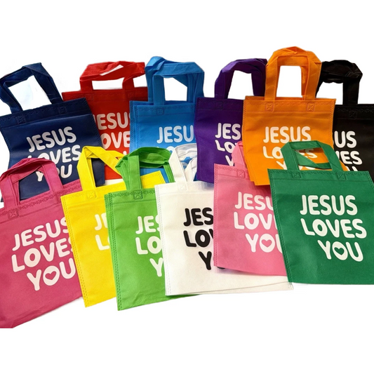 19 Pcs Lot of Jesus Loves You Gift Tote Bags Reusable Christian Religious NWOT