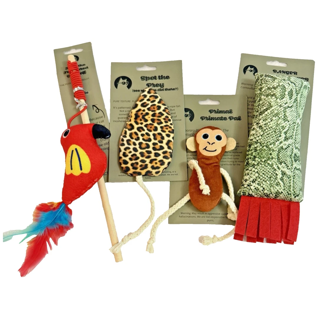 KitNip Kitty Cat Interactive Catnip Plush Bird Monkey Mouse Lot of 4 Toys New