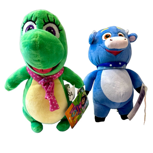 2pc Plush Toy Lot Dora The Explorer Official Stuffed Animals Isa & Benny NWT