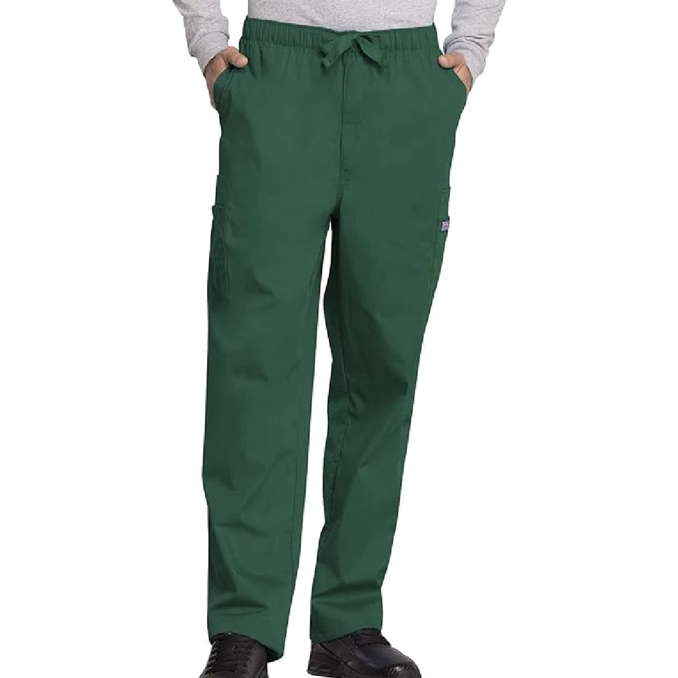 Cherokee Mens Scrub Size Medium Pants Workwear 7 Pocket Cargo Hunter Green 4000