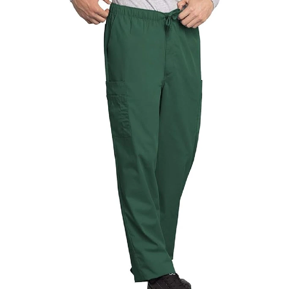 Cherokee Mens Scrub Size Medium Pants Workwear 7 Pocket Cargo Hunter Green 4000