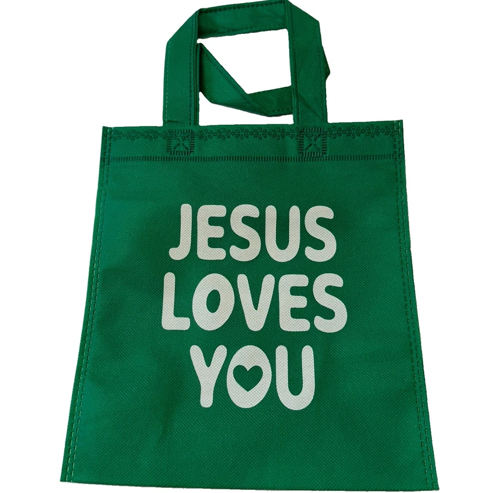 19 Pcs Lot of Jesus Loves You Gift Tote Bags Reusable Christian Religious NWOT