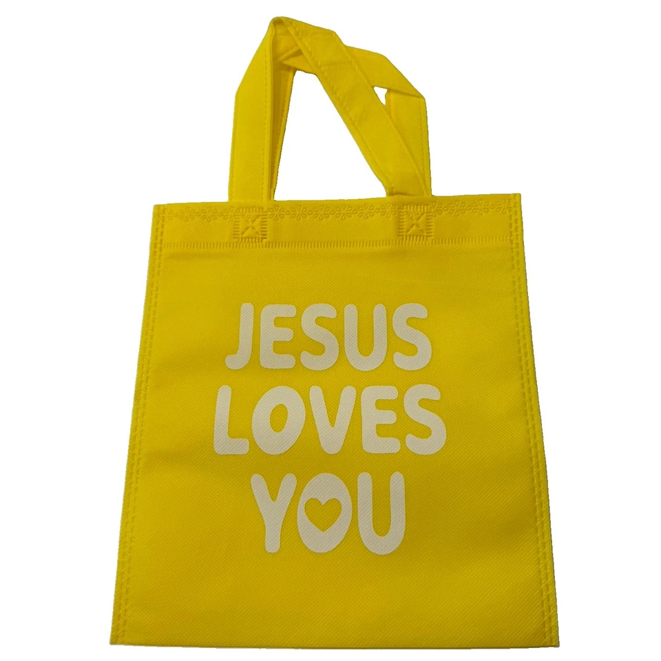 19 Pcs Lot of Jesus Loves You Gift Tote Bags Reusable Christian Religious NWOT