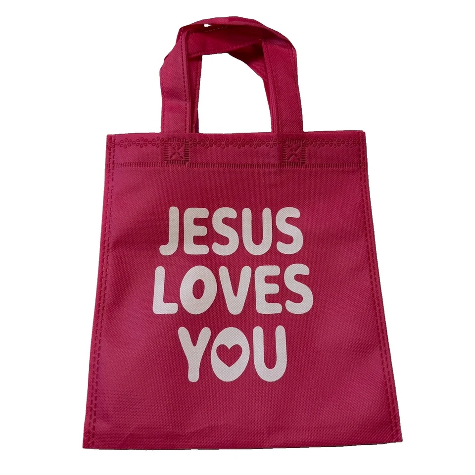 19 Pcs Lot of Jesus Loves You Gift Tote Bags Reusable Christian Religious NWOT