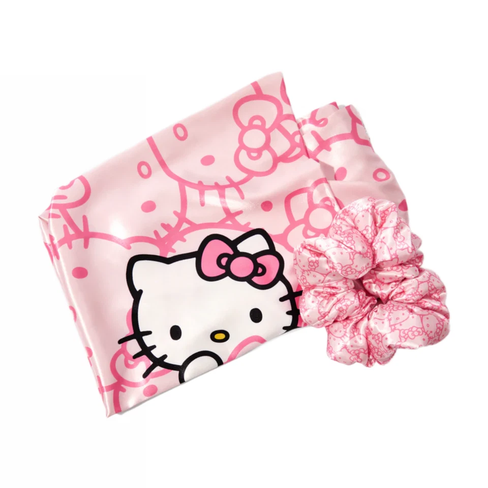 Hello Kitty x Kit•sch Satin Pillowcase & Pillow Scrunchie 2pc Standard/Queen Set