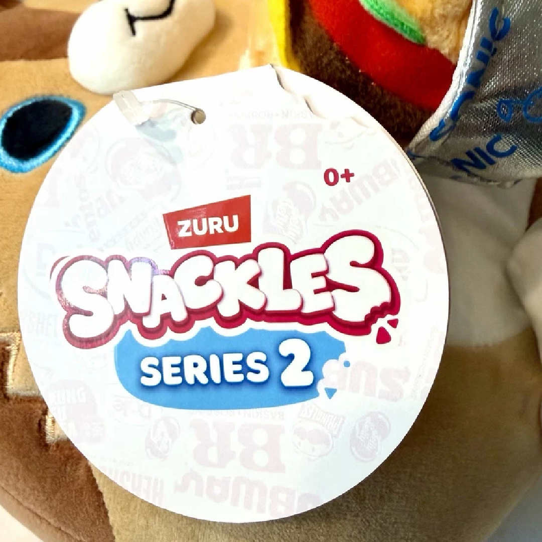 Snackles Series 2 Puppy Lucas & Sonic Burger 8" Plush Stuffed Animal NWT