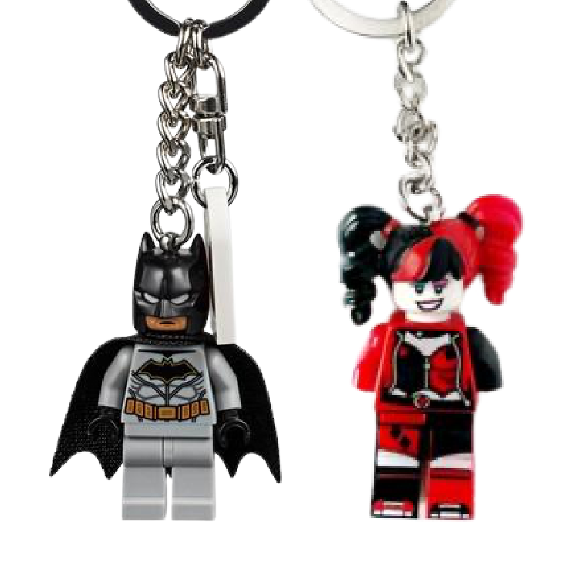 LEGO DC Comics Keychain Ring Lot of 2 Batman 853951 & Harley Quinn 854238 NWT