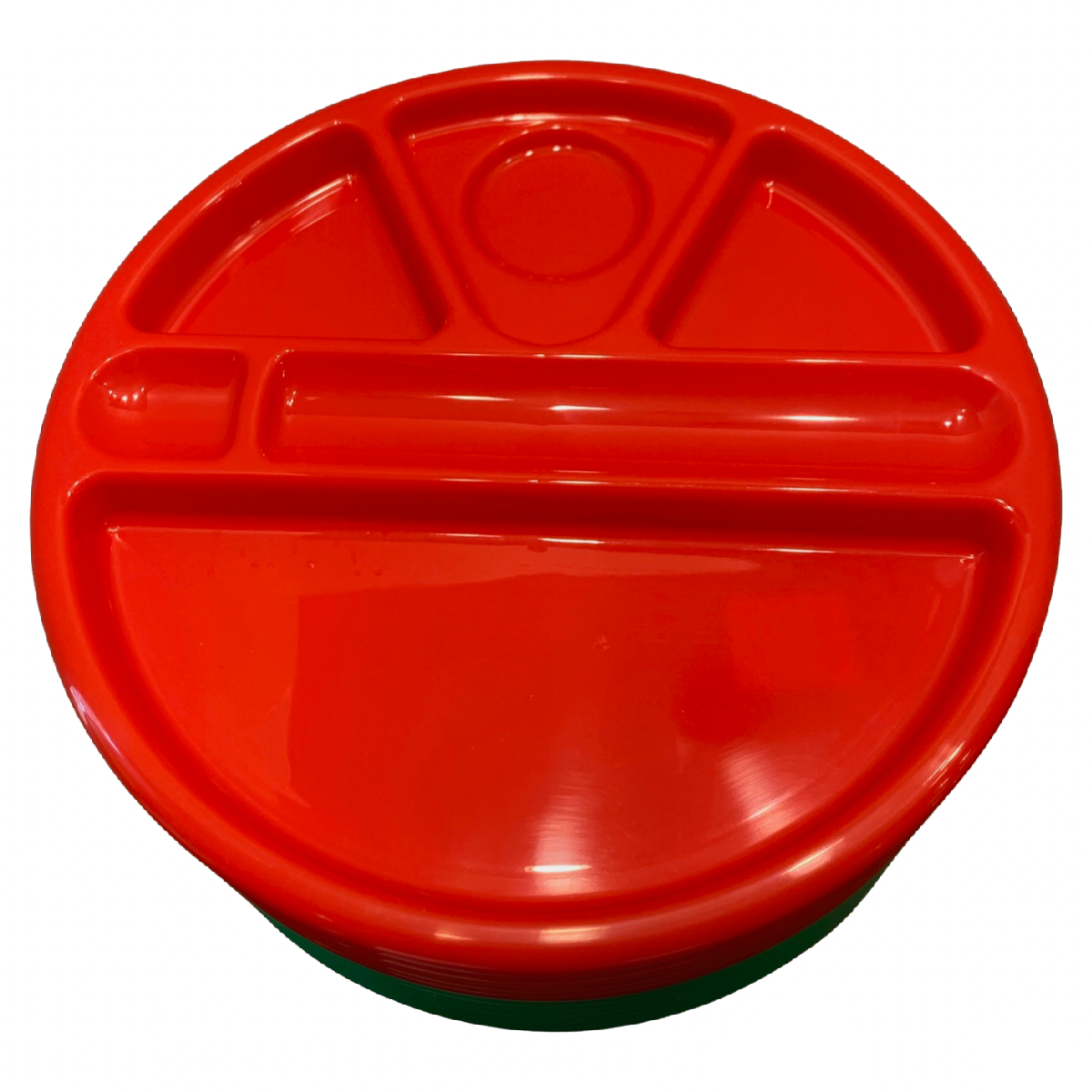 12x Large Divided Christmas Holiday Plates 12" In Red And Green Lot