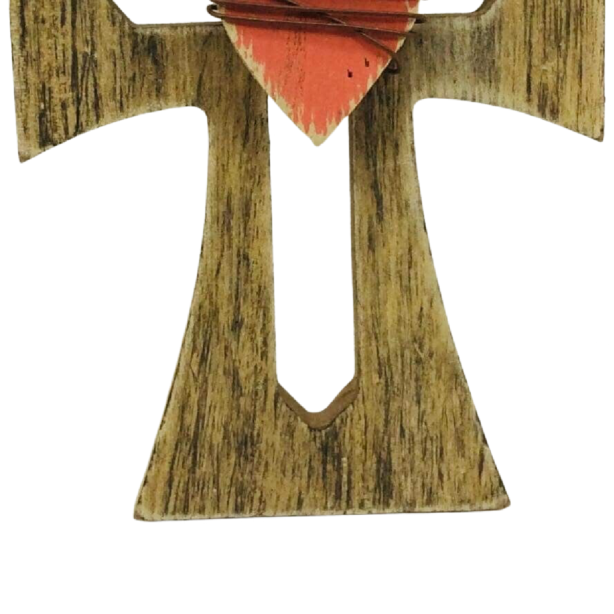 Hobby Lobby Wood Cross Red Heart Wire 5x3 Inches Wall Plaque Religious Jesus NWT