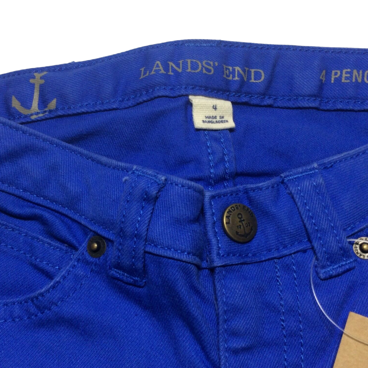 Lands' End Girl Pencil Jegging Skinny Jeans Pants Size 4 Adjustable Waist New