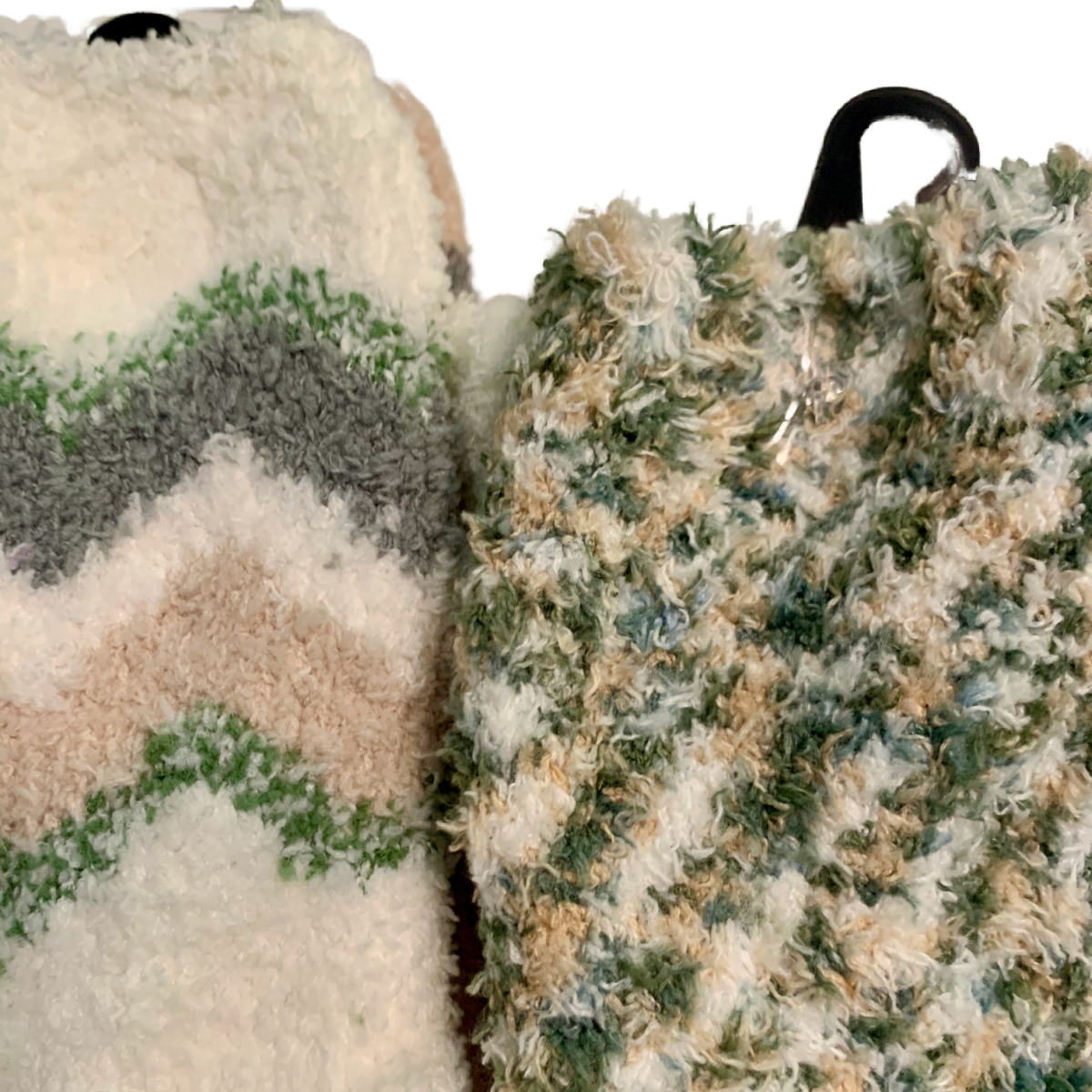 Joyspun Luxury Lounge "You Can" Socks 4pk Size 4-10 Grippers Green Beige NEW
