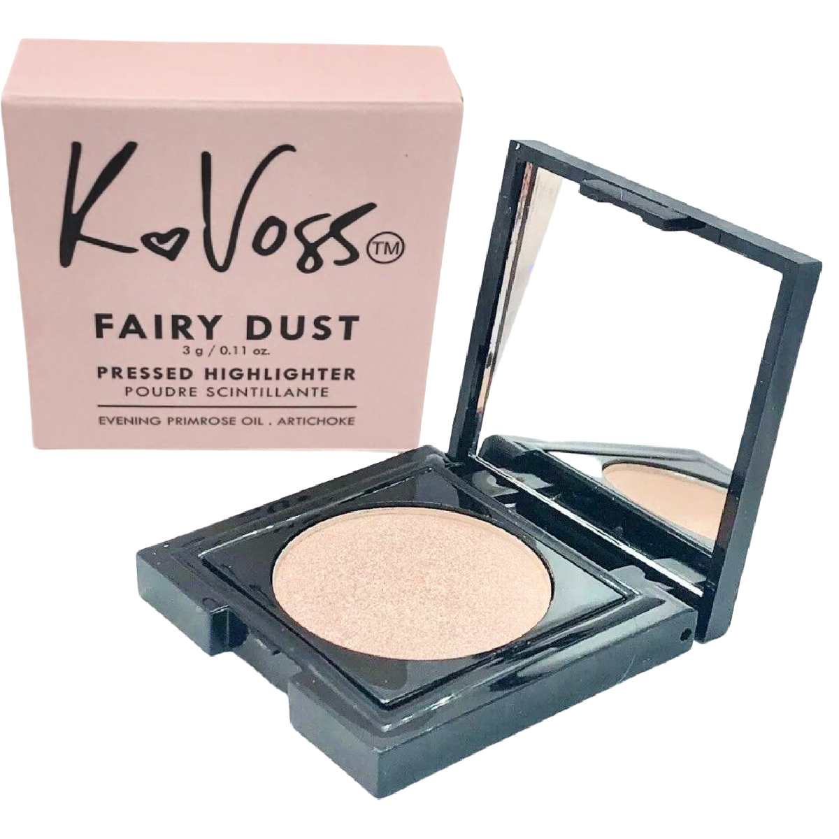 K Voss NYC Fairy Dust Pressed Highlighter in Moonlight 0.11oz Full Size MSRP $28
