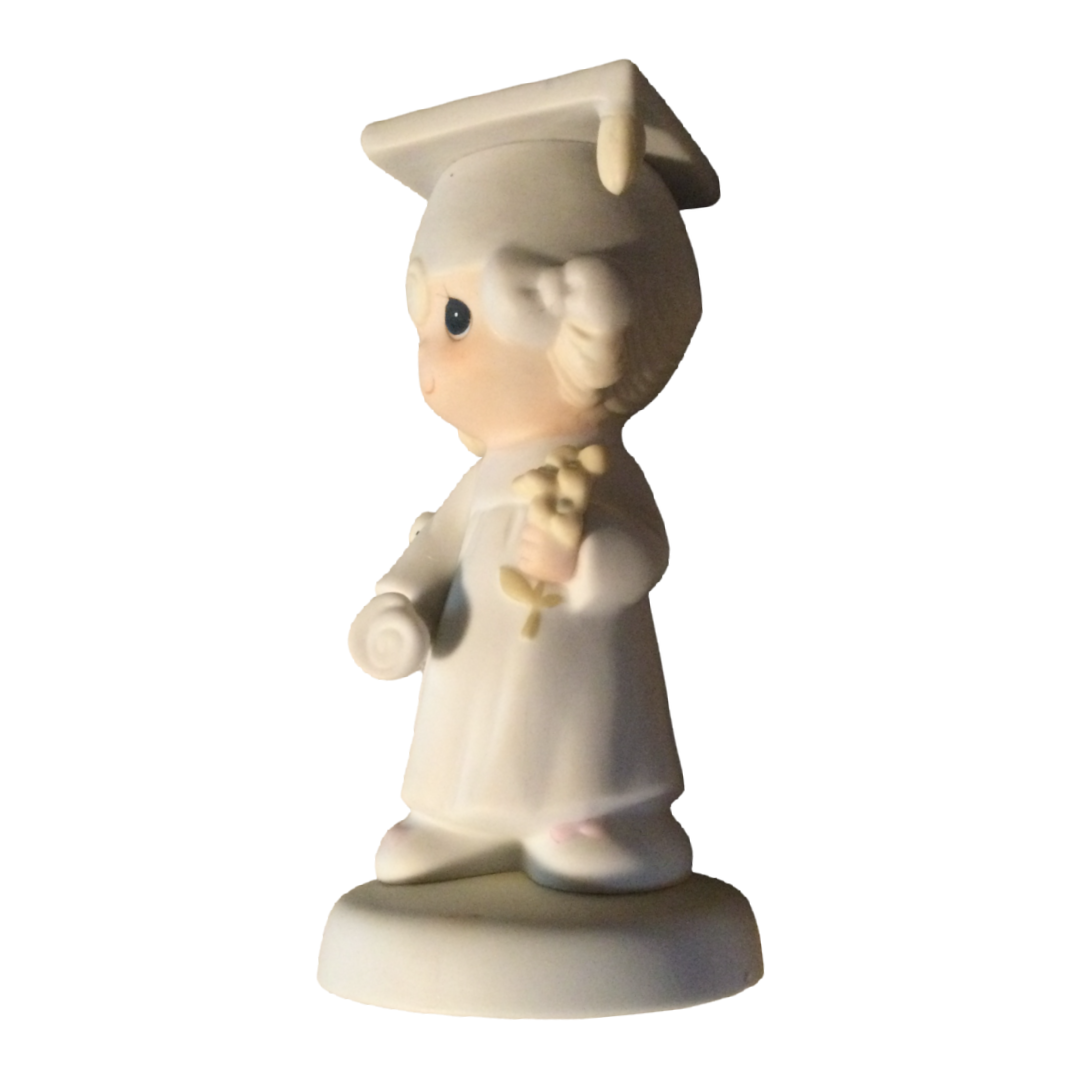 1980 Precious Moments Graduation 5” Figurine The Lord Bless You Keep You E-4721