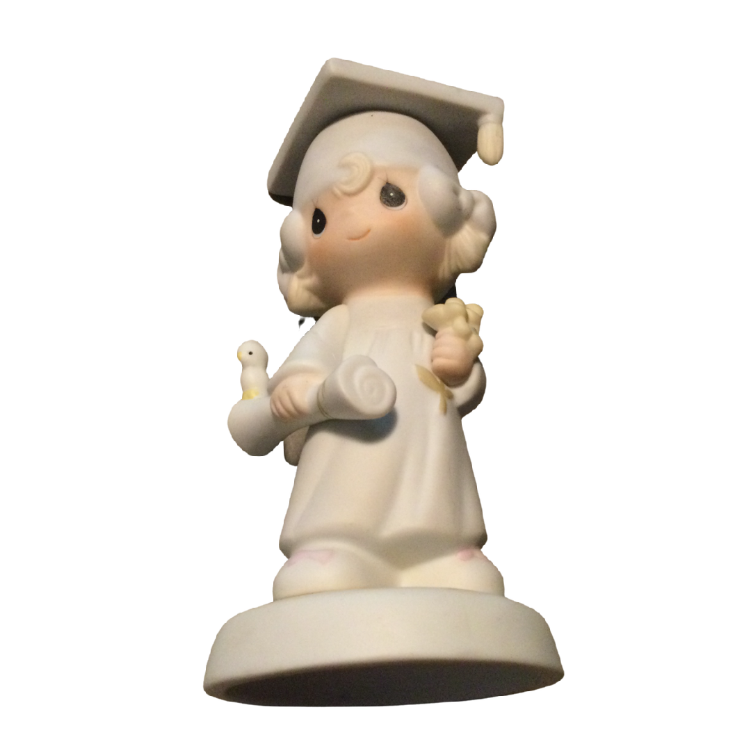 1980 Precious Moments Graduation 5” Figurine The Lord Bless You Keep You E-4721