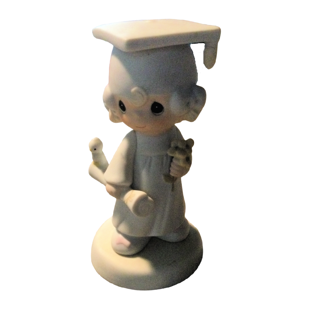1980 Precious Moments Graduation 5” Figurine The Lord Bless You Keep You E-4721