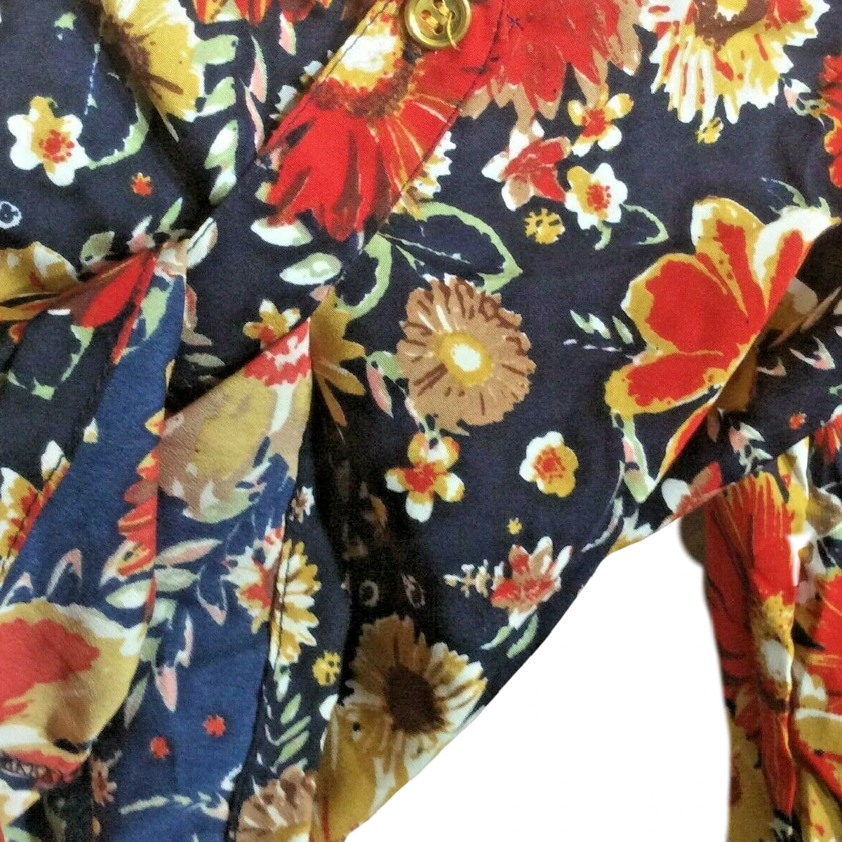 MPH Collection Women Tunic Shirt Size 2X Zipper Floral Flower Pockets Roll Tab