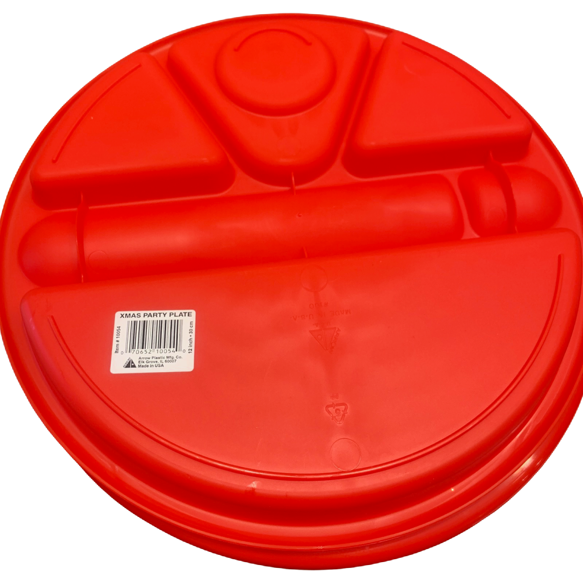 12x Large Divided Christmas Holiday Plates 12" In Red And Green Lot